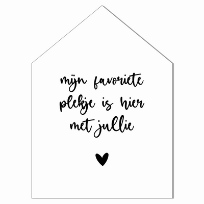 Label2X Woondecoratie Woonhuisje favoriete plekje wit