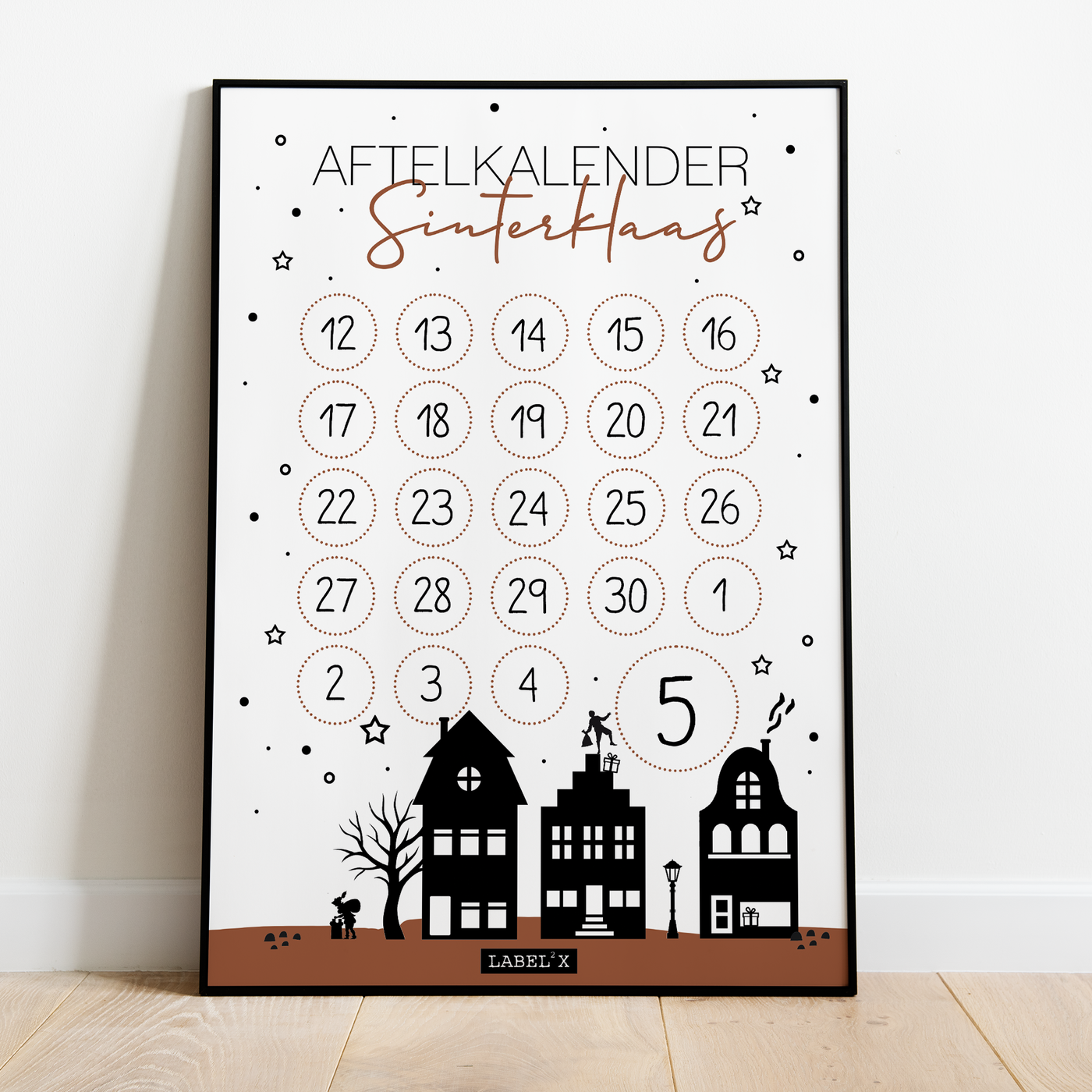 Label2X Sintkerst Aftelkalender poster sinterklaas 2.0 woonaccessoires homedecoratie