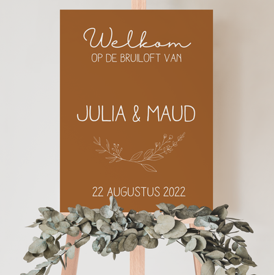 Label2X Huwelijk Welkomstbord bruiloft speels 6090339756796 WBB-003 woonaccessoires homedecoratie